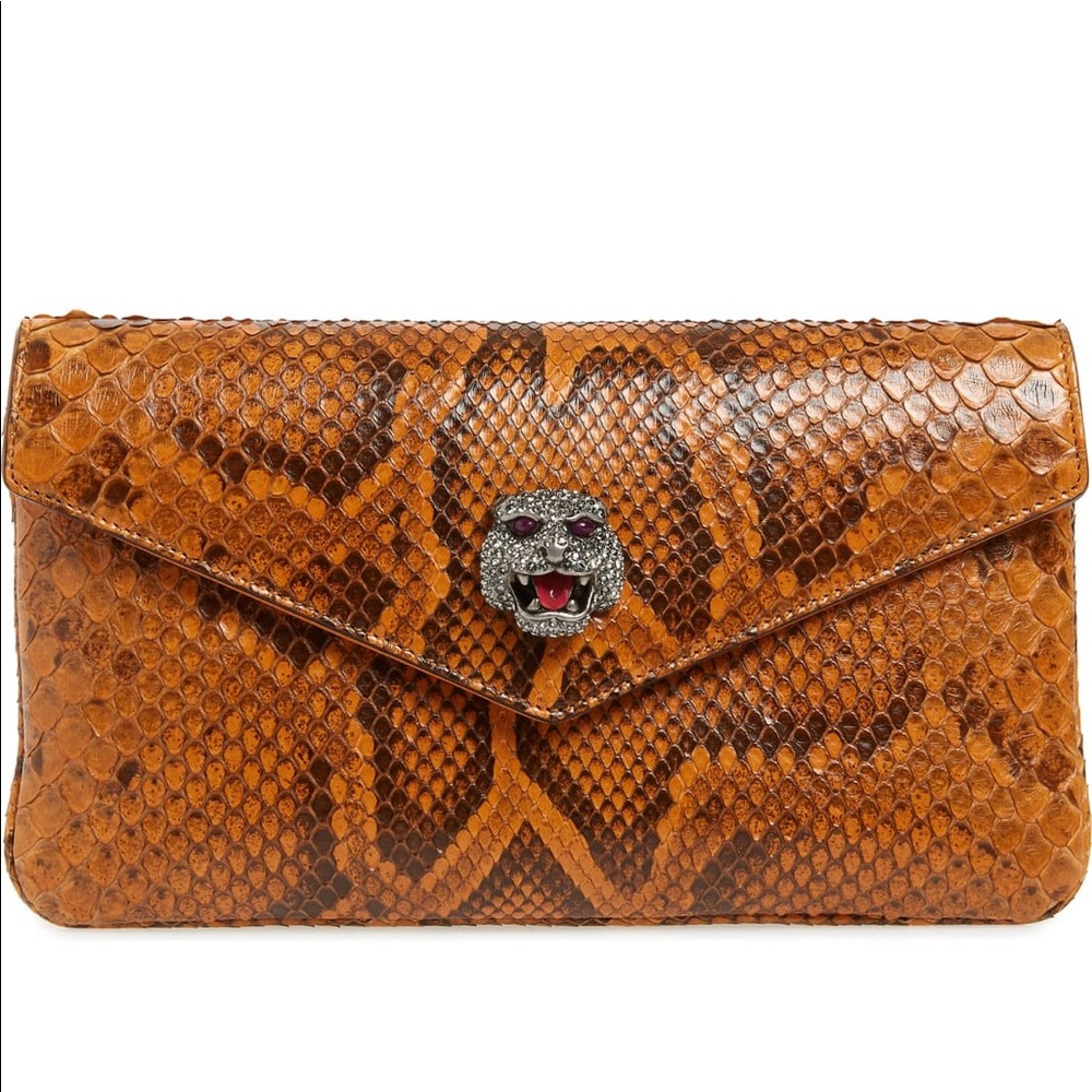 Gucci Broadway Genuine Python Envelope Clutch